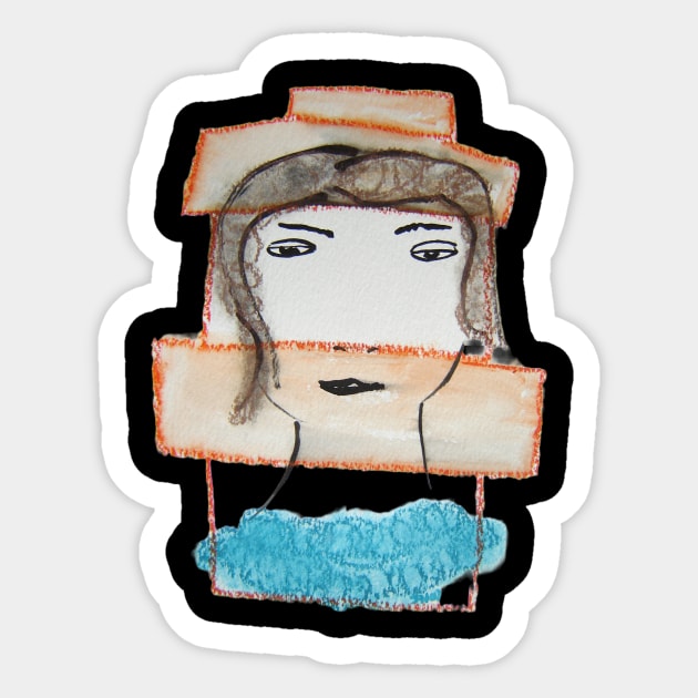 woman portrait design with hat Sticker by JAHART001